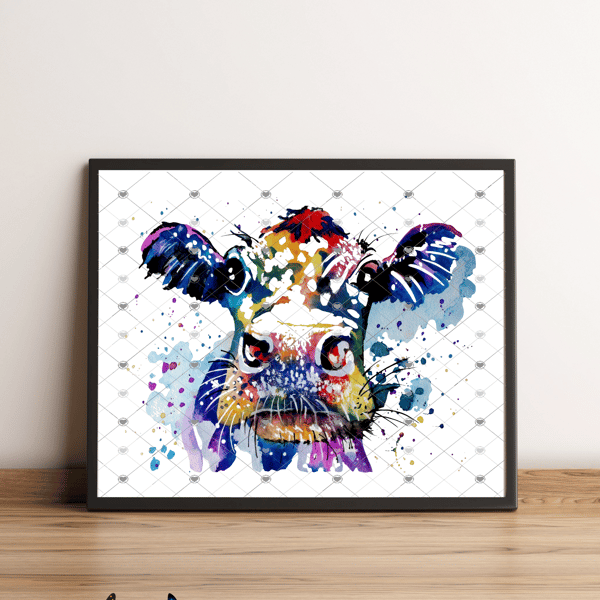 Cow A4 Print, Cow Custom Print, Personalised Wall Art, Custom Cow Picture