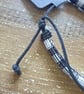 Handmade Black & White Woven Friendship Bracelet - Adjustable - Image 2