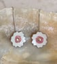 Fun Flower enamel earrings White and Pink