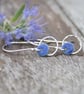Silver and enamel circle earrings, silver circle earrings, long silver earrings - Image 2