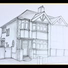 Personalised House Sketch, A4 Custom Portrait, Handmade to Order