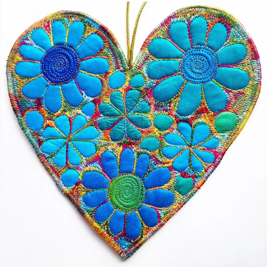 Blue Heart Hanging Decoration 