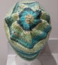 Handknit strioed Beanie Hat jacquard Greens S  - Image 2