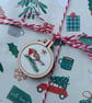 Tiny Embroidery Hoop Christmas Hanging Decoration  - Image 6