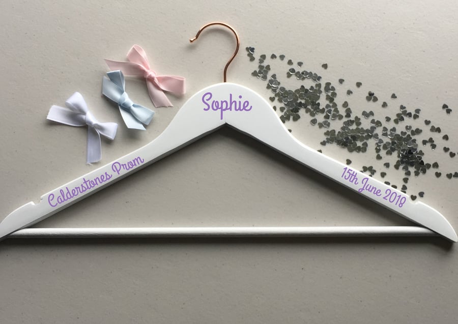 personalised prom wooden clothes hanger