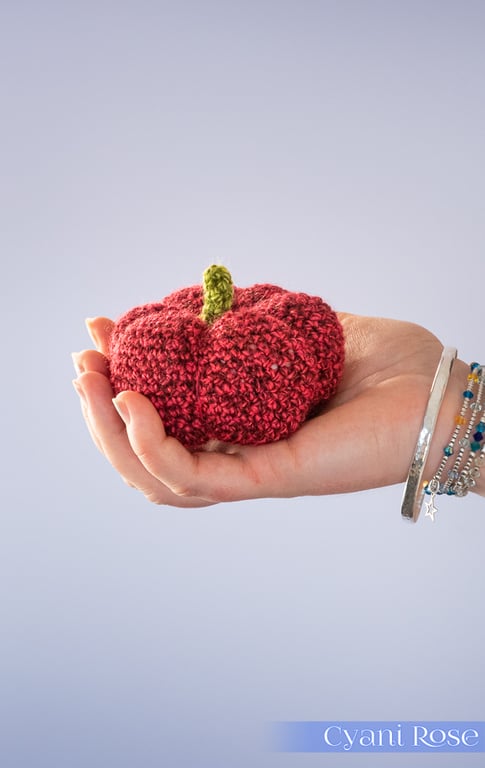 Cute pumpkin decoration crocheted in premium acrylic yarn