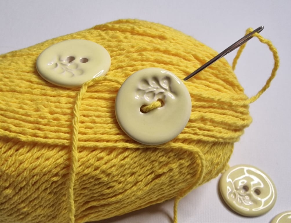 Set of six Handmade Ceramic Buttons 