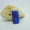 Dichroic fused glass pendant "Turquoise lines"