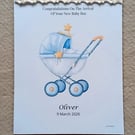 Personalised Baby Boy Keepsake, New Boy Gift, Personalised Nursery Keepsake
