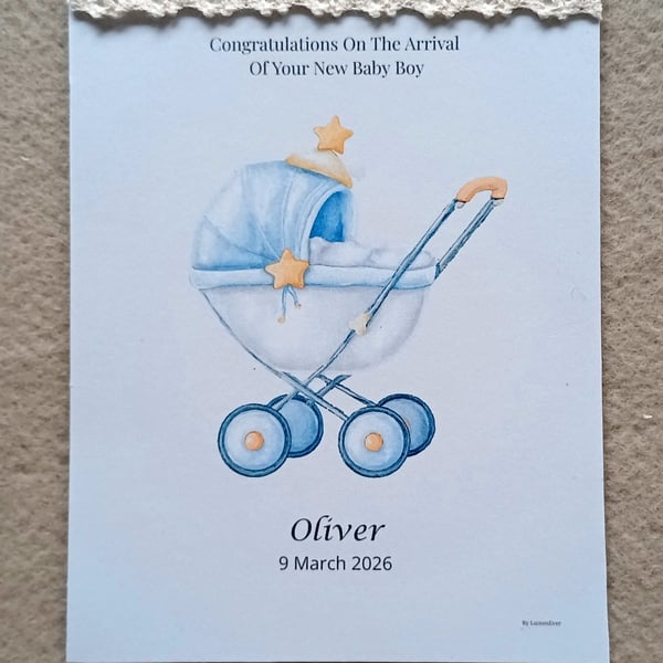 Personalised Baby Boy Keepsake, New Boy Gift, Personalised Nursery Keepsake