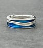 Enamel Stack Ring, freeform stack ring, blue enamel ring, size, ocean, enamel,  - Image 10