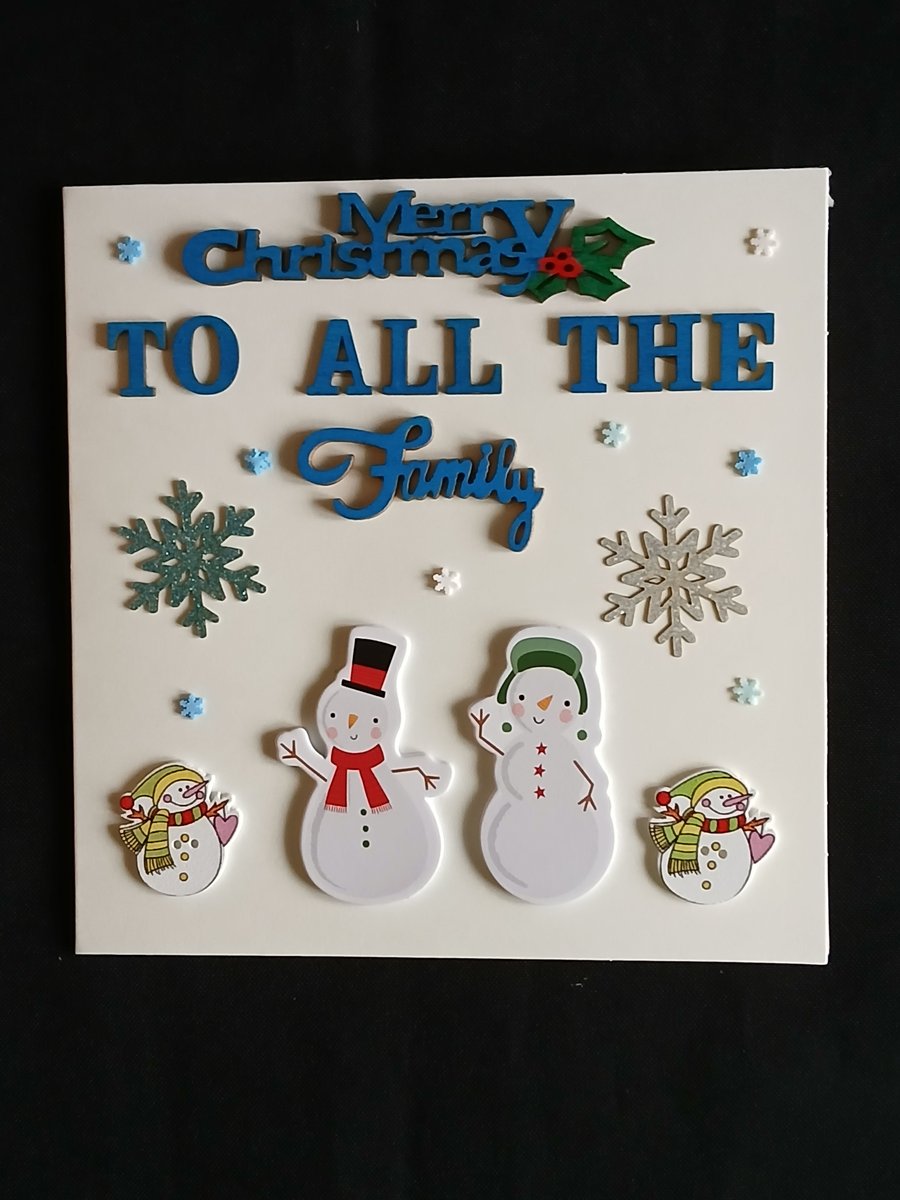 Handmade, to the family christmas card 