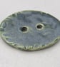 Large Forest Green Sprig Oval Handmade Ceramic Button - Image 3