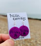 Friday Pebble Earrings with wine design  - Image 2