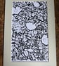 Monochrome Singular Print  Eco Friendly Unique Gifts Rose picture