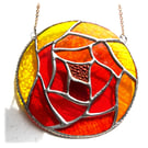 Stained Glass Suncatcher Fire Ball  Autumn Leaves 009 Fireball Art