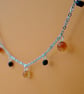 Carnelian and black glass beaded Halloween necklace