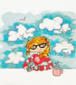 Girl and cat Calm Cross Stitch Instant digital Download PDF Patternchart - Image 2