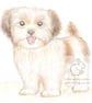 Lizzie the Shih Tzu Cross - Blank Card - Image 1