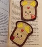 Hand sewn felt cheese on toast bookmark