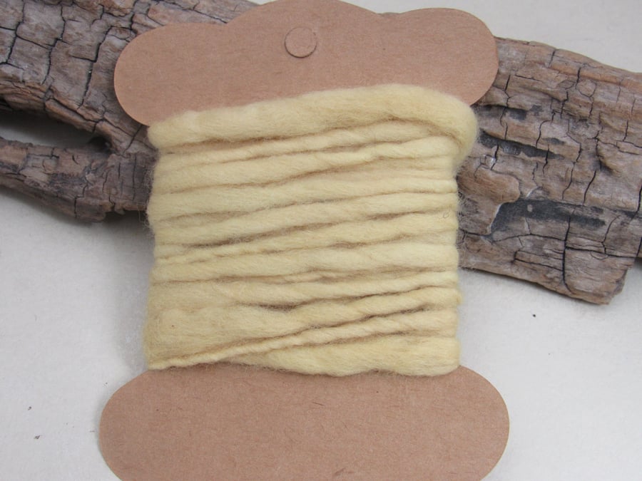 2.5m Hand Dyed Natural Weld Dye Yellow Handspun Corriedale Yarn