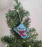 Embroidered hanging Ray for the christmas tree, fun playful decoration - Image 3