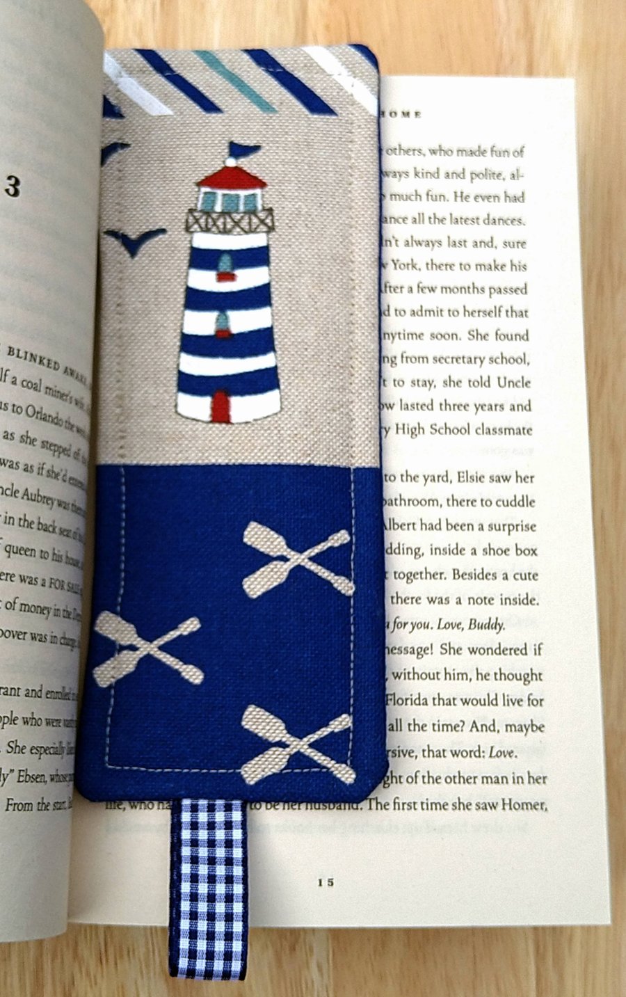 Bookmark with lighthouse 