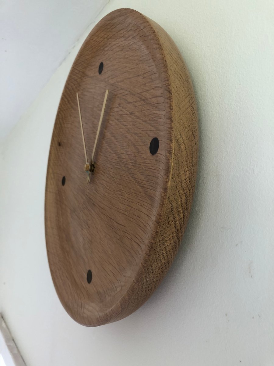 Handcrafted oak wall clock