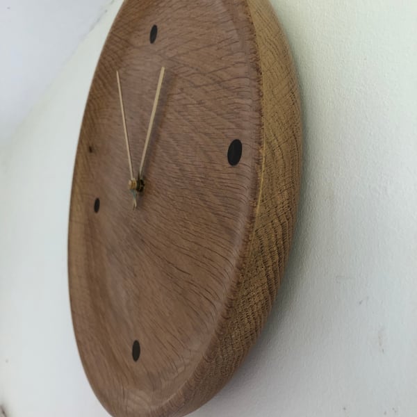 Handcrafted oak wall clock