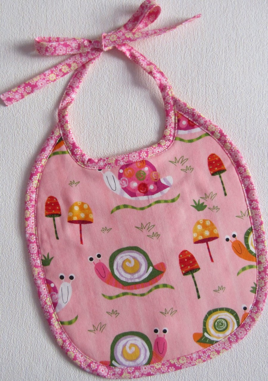 Pink Snail Bib