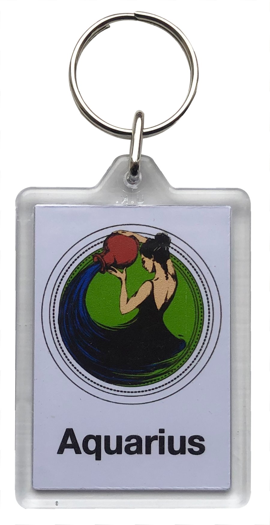 Aquarius Key Ring with 50x35mm Insert - Water Bearer (21st January - 18th Feb)