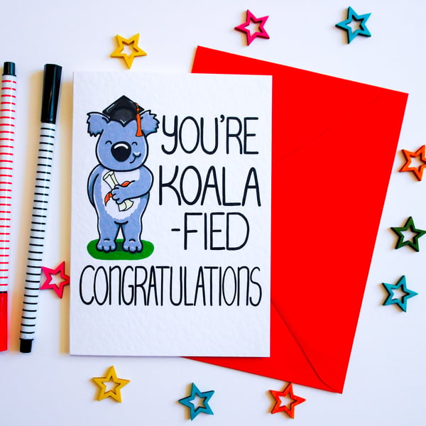 Graduation Card, You're qualified Koala-Fied Congratulations Koala Card