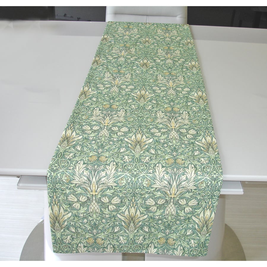 SMALL Table Runner William Morris Snakeshead Green Yellow 36" 3ft Floral