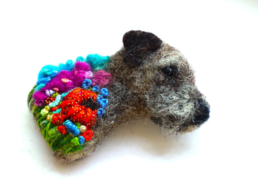 Needle Felted Border Terrier Brooch