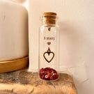 Personalised 8th Bronze Anniversary Heart Message Bottle Keepsake