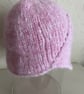 Pretty pink baby hat with peak - Image 5