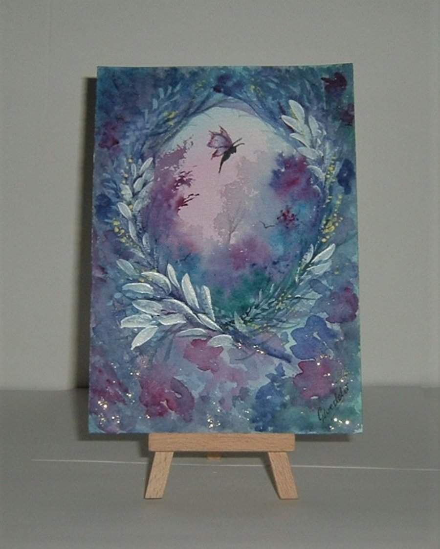 original art purple fantasy painting ( Ref f 130)