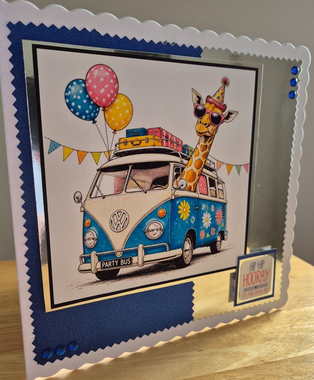 Handmade Campervan Happy Birthday Greeting Card