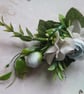 Green Pale Blue & Ivory Regency Botanical Flower Sprig Headpiece  - Image 2