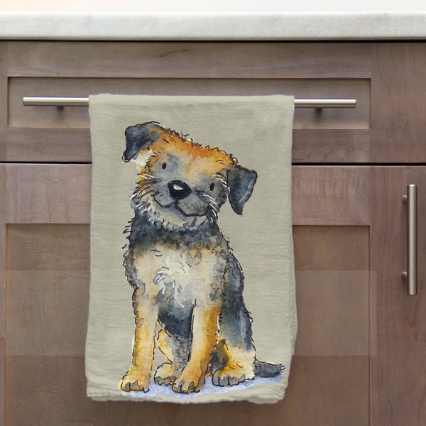 Border Terrier Tea Towel