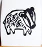 Badger - lino cut print - Image 4