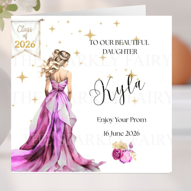 Personalised Prom Card  - customisable colours