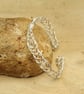 Adjustable Wire wrap Clear Quartz cuff bracelet. April Birthstone - Image 3