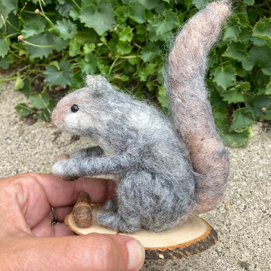 Squirrel, needle felted, woollen model, sculpture