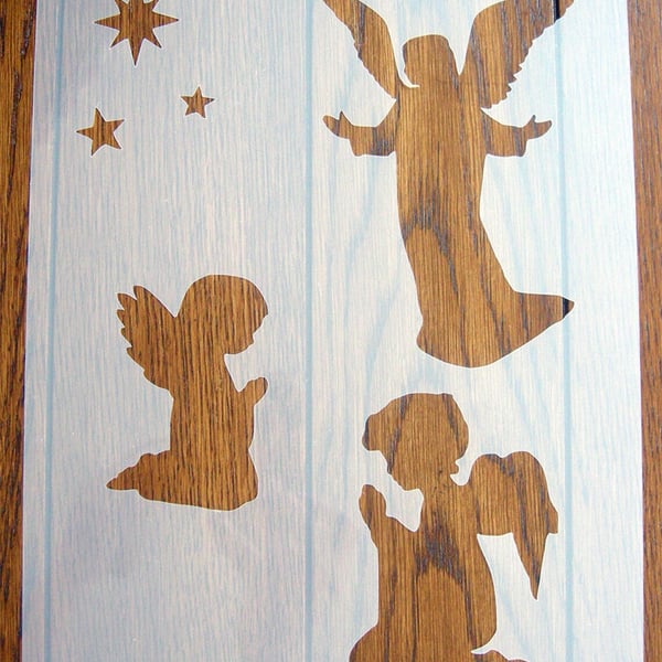 Christmas Angels Stencil Reusable PP Sheet for Arts & Crafts, DIY
