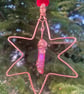 Celestial Copper Star with Pink Aurora Point – Handmade Christmas Ornament  