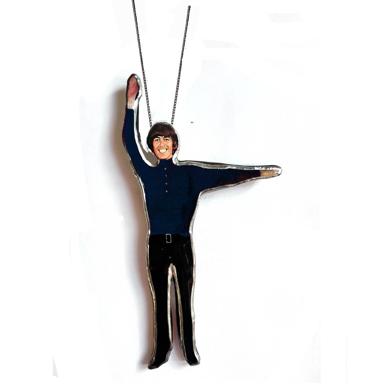 Sixties Era George Harrison Figure Beatles Statement Necklace by EllyMental