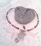 Pearl and Crystal Necklace with Chandelier Pendant and Earrings, Gift for Her - Image 2