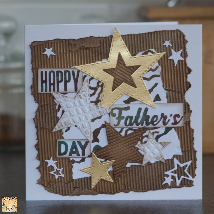 Father's Day handmade card lots of stars