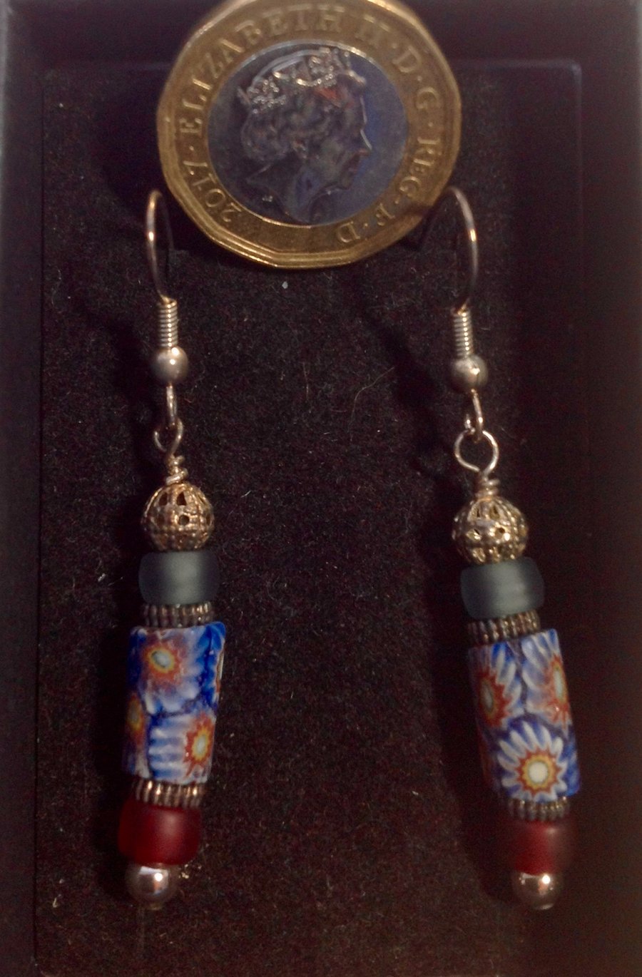 Delicate earrings made with rare antique Venetian trade beads